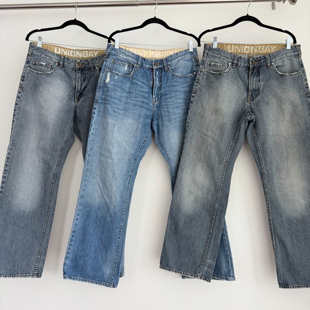 Vintage Union Bay Jeans Lot Mens 32x30 Baggy Hip Hop Skater Grunge Y2K 90s Fade